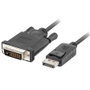 Lanberg CA-DPDV-10CU-0018-BK Cable DisplayPort a DVI-D 1,8 m Negro